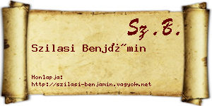 Szilasi Benjámin névjegykártya